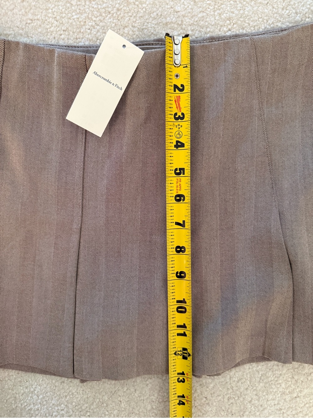 Abercrombie & Fitch Pleated Mini Skort Brown Taupe Herringbone Size M - Picture 5 of 7